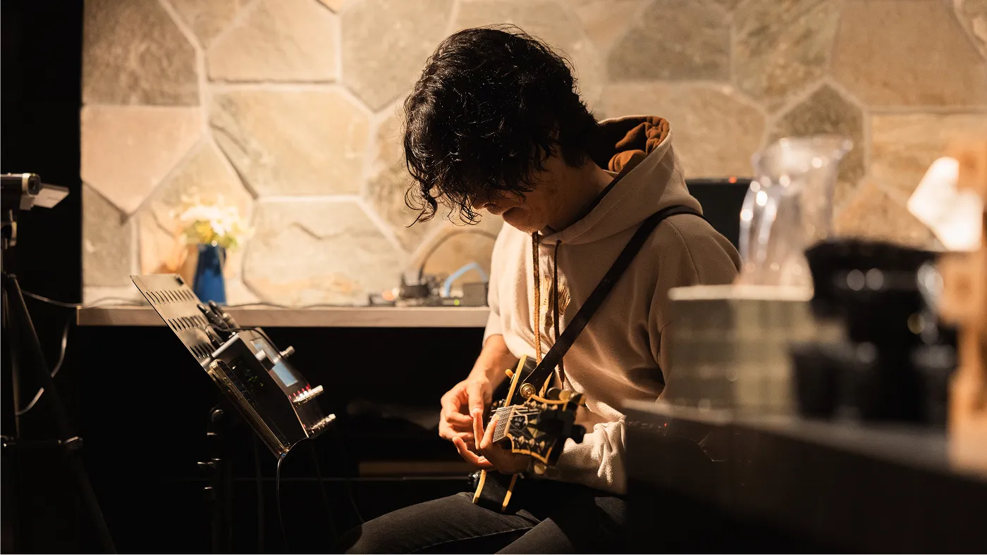 Guitarist performing